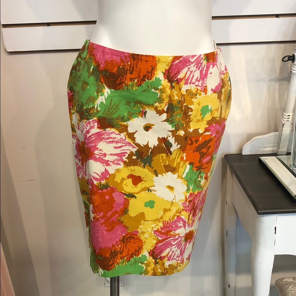 Talbots Multicolor Floral Pencil Skirt